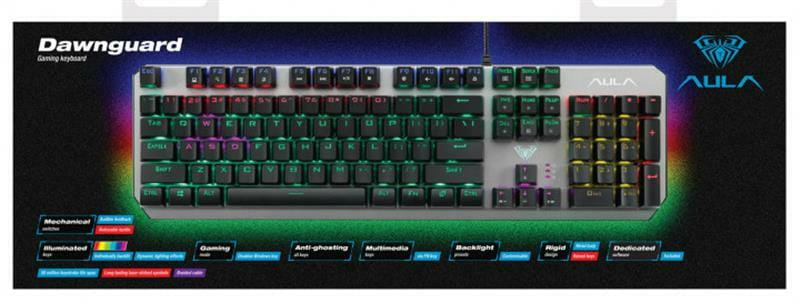 Клавиатура Aula Dawnguard Mechanical Wired Keyboard Silver (6948391234533)