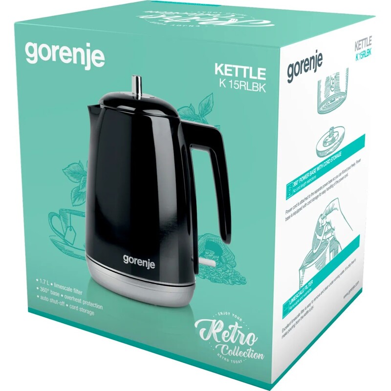 Електрочайник Gorenje K15RLBK