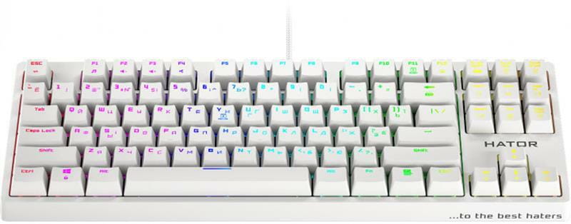 Клавіатура Hator Rockfall Evo TKL Optical Ukr (HTK-631) White USB
