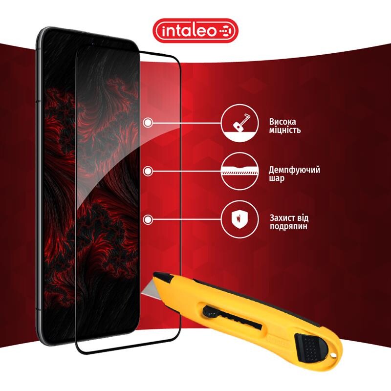 Защитное стекло Intaleo для Samsung Galaxy S22+ SM-S906 Full Glue Black (1283126523052)
