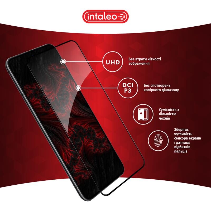 Защитное стекло Intaleo для Samsung Galaxy S22+ SM-S906 Full Glue Black (1283126523052)