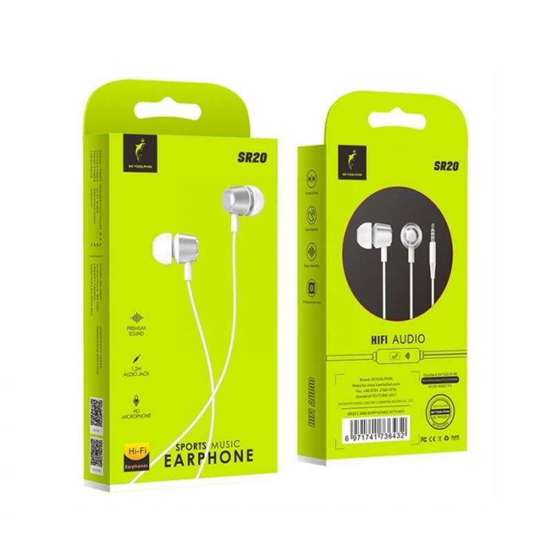Гарнитура SkyDolphin SR20 Metal White (HF-000409)