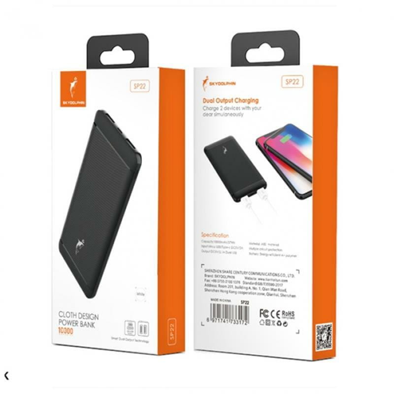 Универсальная мобильная батарея SkyDolphin SP22 10000mAh Black (PB-000100)