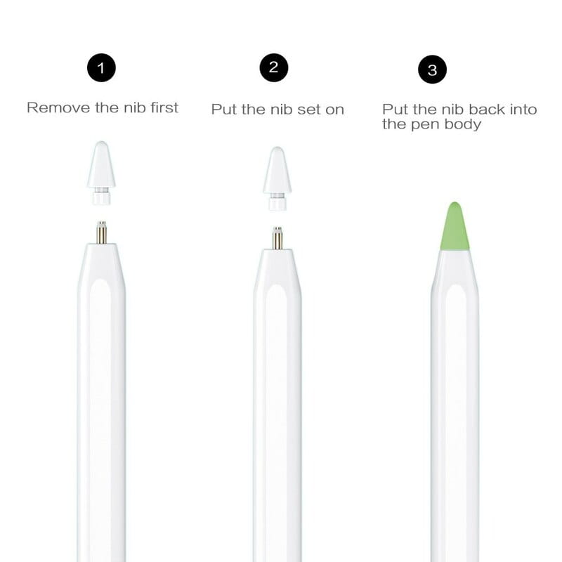 Чехол TPU Goojodoq для наконечника стилуса Apple Pencil (1-2 поколение) (8шт) Black (1005001835985075B)