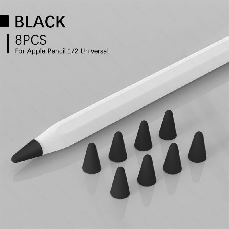 Чохол TPU Goojodoq для наконечника стілус Apple Pencil (1-2 покоління) (8шт) Black (1005001835985075B)