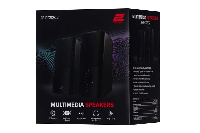 Акустическая система 2E PCS202 Black (2E-PCS202BK)