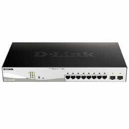 Коммутатор D-Link DGS-1210-10MP 8x1GE PoE, 2x1GE SFP, PoE 30Вт/порт, бюджет 130Вт