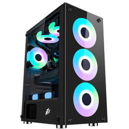 Корпус 1stPlayer V7-4F1 Color LED Black без БП