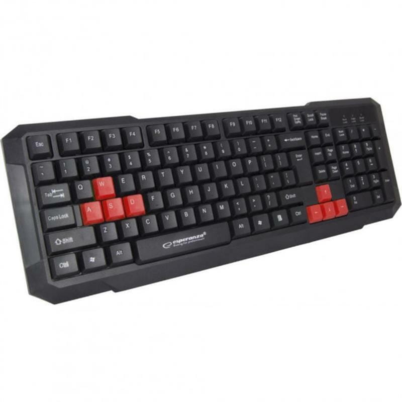 Клавіатура Esperanza EGK102 Ukr (EGK102RUA) Black/Red USB