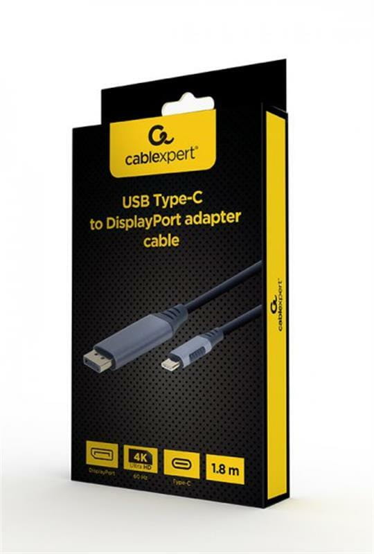Кабель Cablexpert (CC-USB3C-DPF-01-6) USB-С-DisplayPort, 4K 60Hz, 1.8 м, Black
