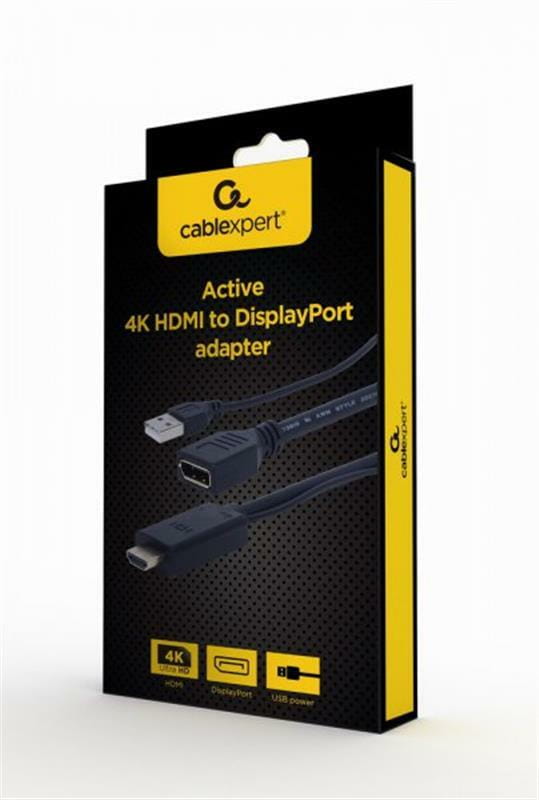 Адаптер Cablexpert HDMI - DisplayPort V 2.0 (M/F), 0.1 м, чорний (A-HDMIM-DPF-01) коробка