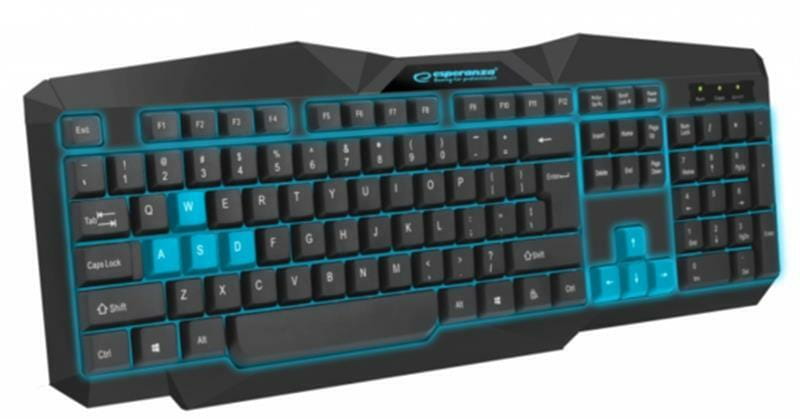 Клавиатура Esperanza EGK201 Ukr (EGK201BUA) Black/Blue USB