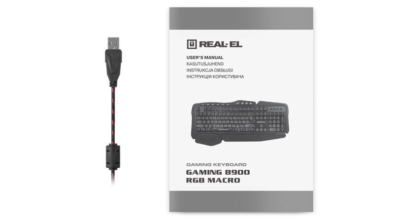Клавиатура REAL-EL Gaming 8900 RGB Macro Ukr Black