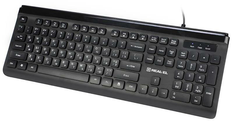 Клавіатура REAL-EL Comfort 7085 Ukr Black