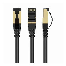 Патч-корд Cablexpert (PP8-LSZHCU-BK-7.5M) cat.8, S/FTP, літий, 50u "штекер із засувкою, 7.5 м, чорний