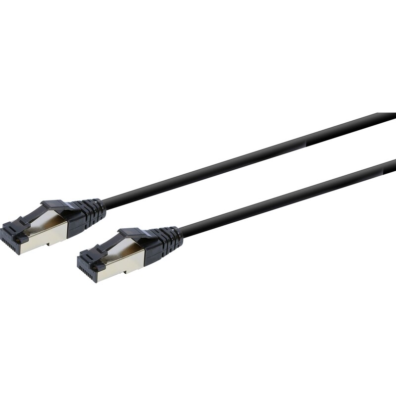 Патч-корд Cablexpert (PP8-LSZHCU-BK-2M) cat.8, S/FTP, літий, 50u "штекер із засувкою, 2 м, чорний