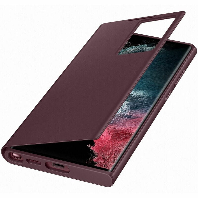 Чехол-книжка Samsung Smart Clear View Cover для Samsung Galaxy S22 Ultra SM-S908 Burgundy (EF-ZS908CEEGRU)