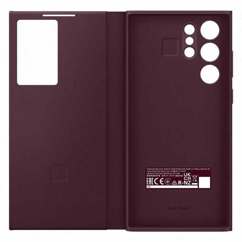 Чехол-книжка Samsung Smart Clear View Cover для Samsung Galaxy S22 Ultra SM-S908 Burgundy (EF-ZS908CEEGRU)