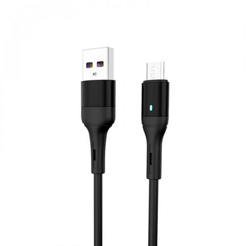 Photos - Cable (video, audio, USB) SkyDolphin Кабель  S06V LED Smart Power USB - micro USB , 1 м, Black ( (M/M)