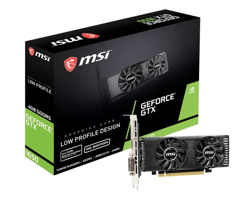 Видеокарта GF GTX 1650 4GB GDDR5 Low Profile OC MSI (GeForce GTX 1650 4GT LP OC)