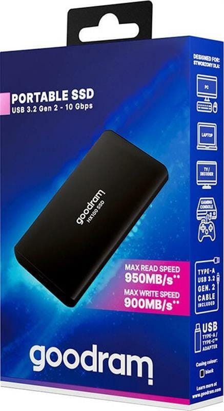 Накопичувач зовнішній SSD 2.5" USB  512GB Goodram HX100 (SSDPR-HX100-512)