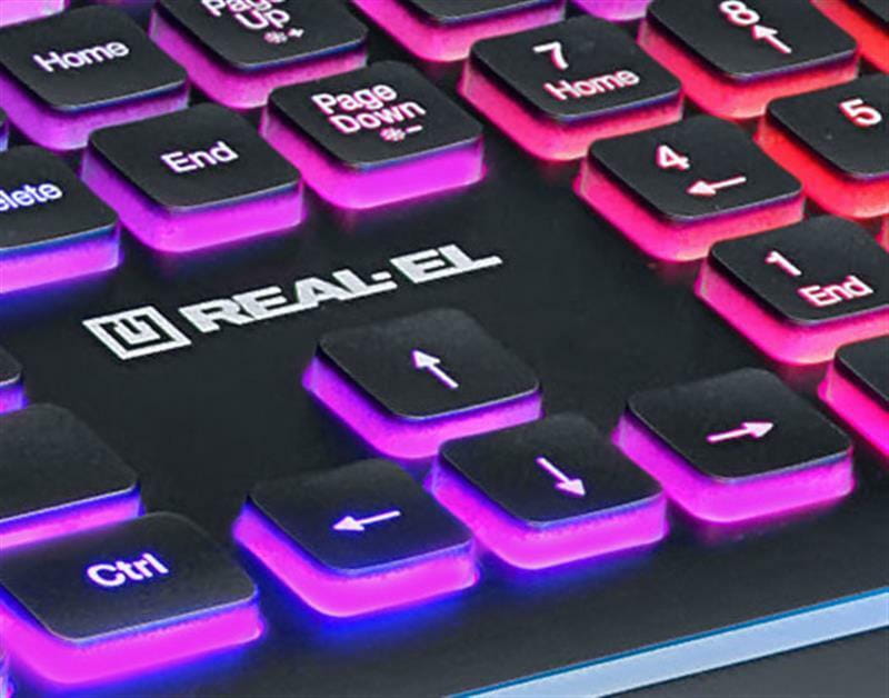 Клавиатура REAL-EL Comfort 8000 Backlit Ukr Black USB