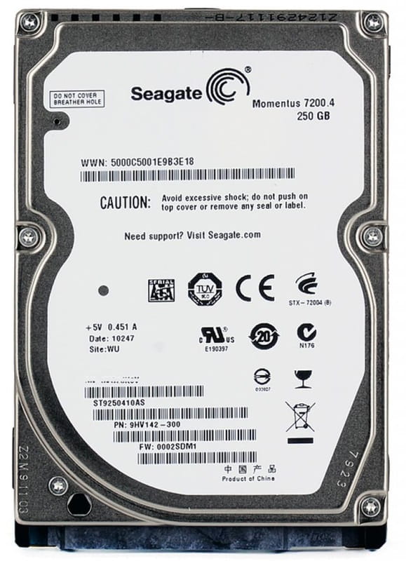 Накопитель HDD 2.5" SATA  250GB Seagate 16MB 7200 rpm (ST9250410AS) Refurbished