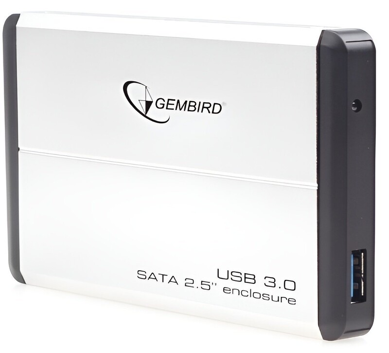 Зовнішня кишеня Gembird для підключення SATA HDD 2.5", USB 3.0, Silver (EE2-U3S-2-S)