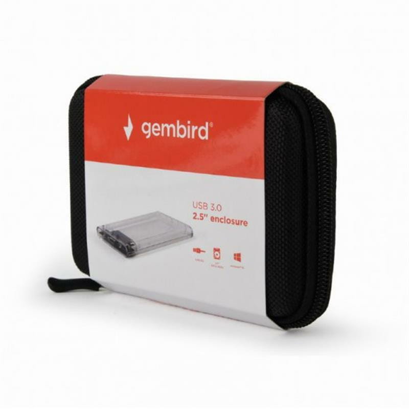 Внешний карман Gembird для подключения SATA HDD 2.5", USB 3.0, пластик, Transparent (EE2-U3S9-6)