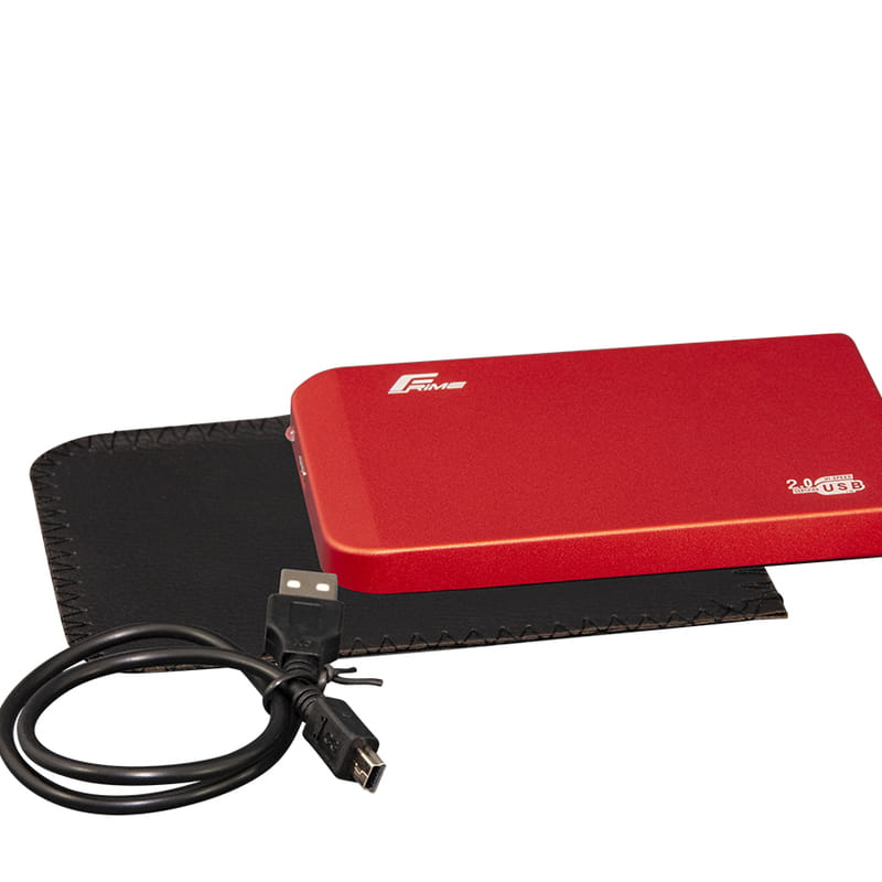 Зовнішня кишеня Frime SATA HDD/SSD 2.5", USB 2.0, Metal, Red (FHE63.25U20)