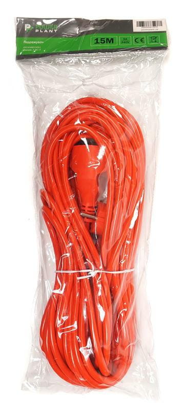 Удлинитель PowerPlant JY-3024/15 (PPCA08M150S1) 1 розетка, 15 м, оранжевый