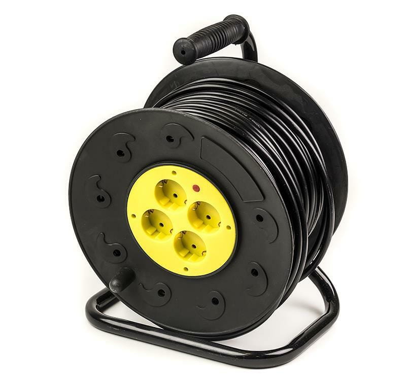 Фильтр питания PowerPlant (PPRA16M50S4L) 4 розетки, 50 м, морозостойкий, черный, на катушке