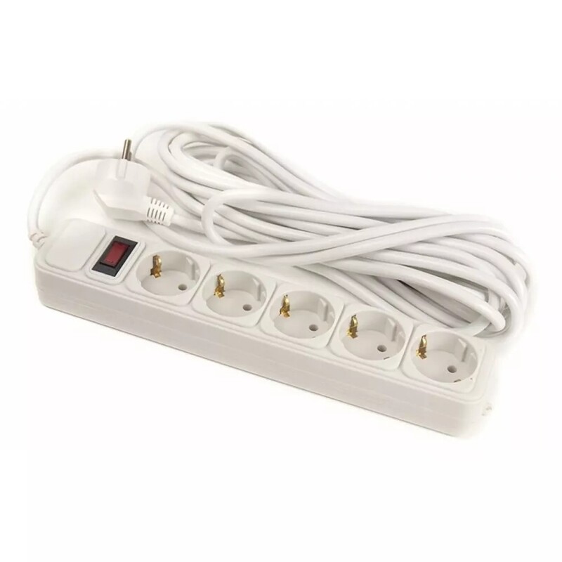 Фильтр питания PowerPlant JY-1056/7 (PPSA10M70S5) 5 розеток, 7 м, белый пакет