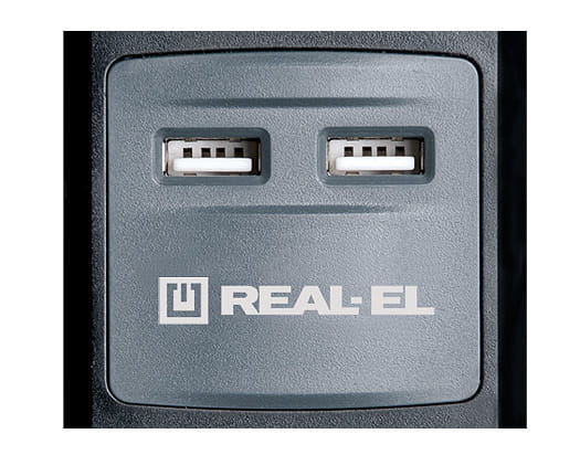 Фільтр живлення REAL-EL RS-3 USB Charge