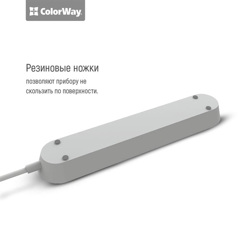 Фильтр питания СolorWay (CW-CHU33B) 3 розетки, 3xUSB, 1.8м, Black