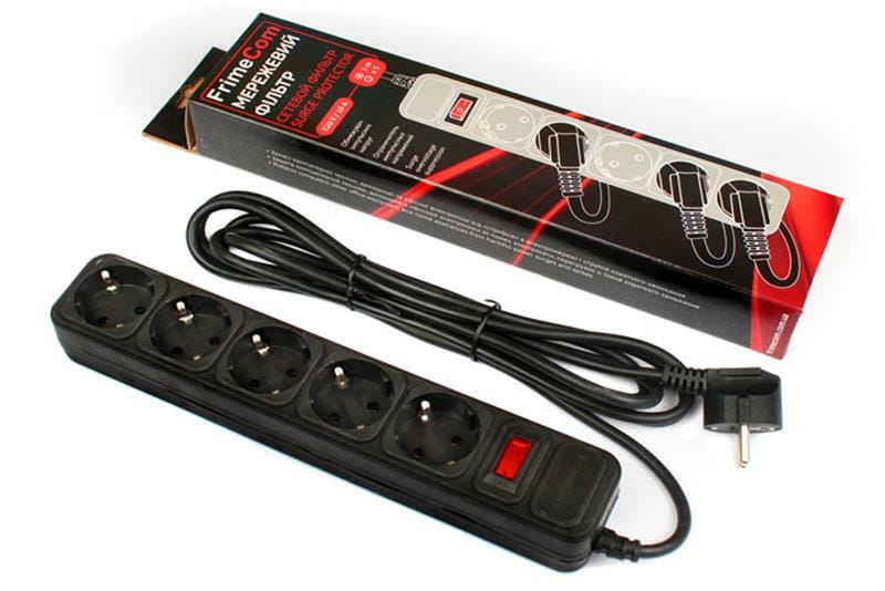Фильтр питания FrimeCom (FC-B4005W 3 B) 5 розеток, 3 м, черный