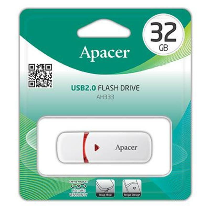 Флеш-накопитель USB 32GB Apacer AH333 White (AP32GAH333W-1)