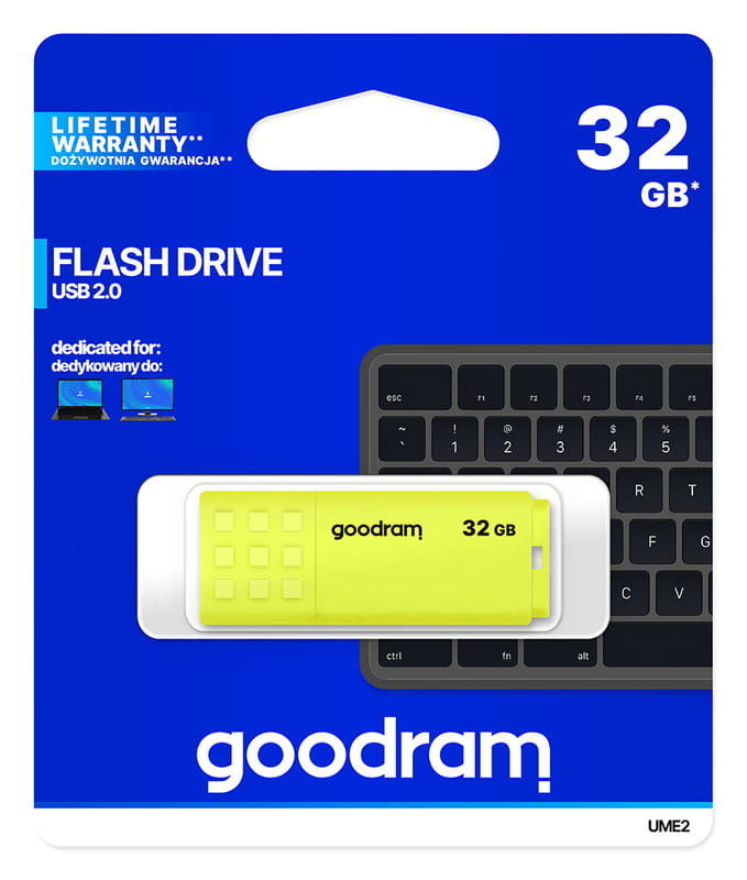 Флеш-накопитель USB2.0 32GB Goodram UME2 Yellow (UME2-0320Y0R11)