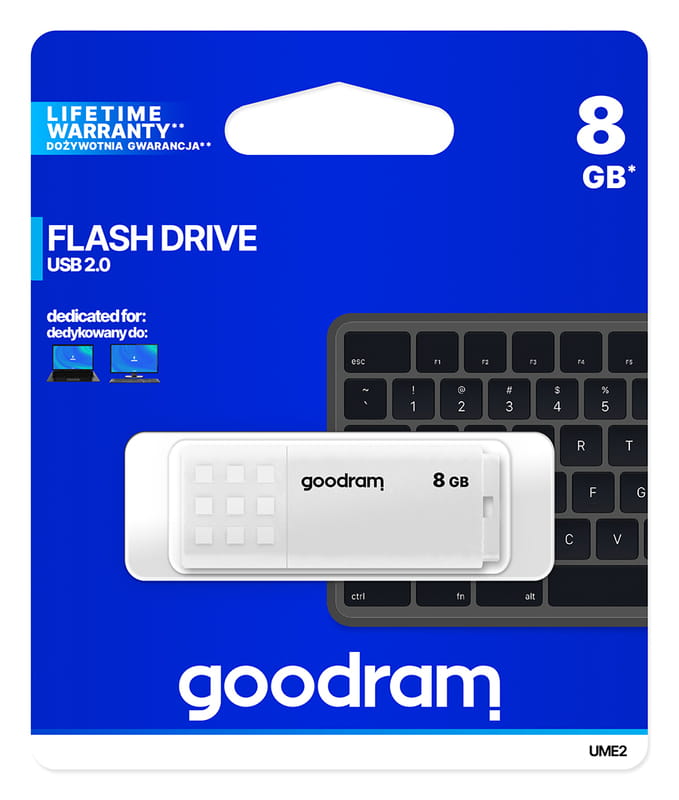 Флеш-накопитель USB2.0  8GB GOODRAM UME2 White (UME2-0080W0R11)