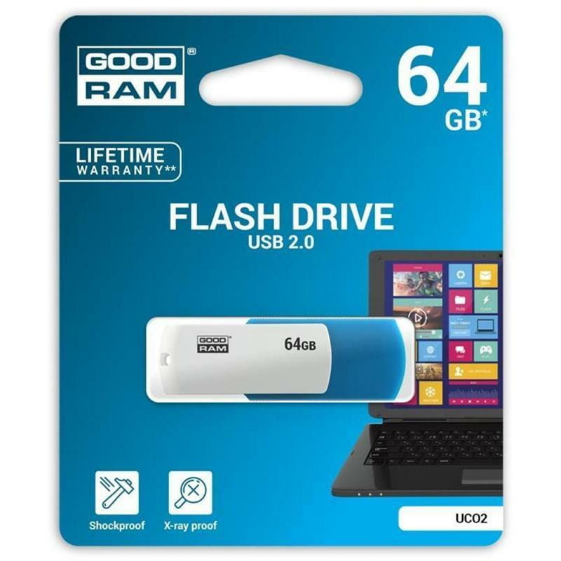 Флеш-накопитель USB 64GB GOODRAM UCO2 (Colour Mix) Blue/White (UCO2-0640MXR11)