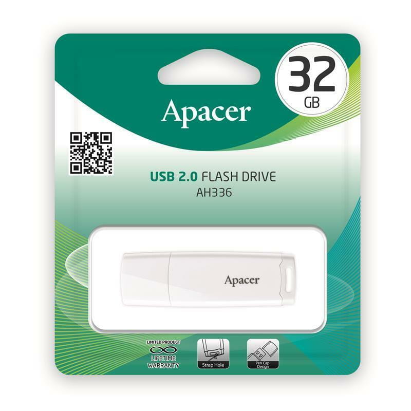 Флеш-накопитель USB 32GB Apacer AH336 White (AP32GAH336W-1)