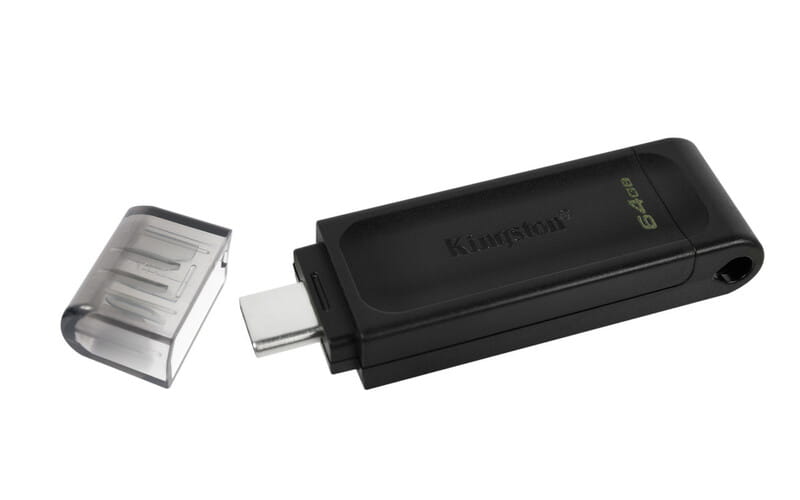 Флеш-накопичувач USB3.2 64GB Type-C Kingston DataTraveler 70 Black (DT70/64GB)