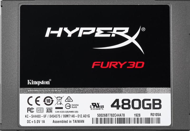 Накопитель SSD  480GB Kingston HyperX Fury 3D 2.5" SATAIII 3D TLC (KC-S44480-6F)