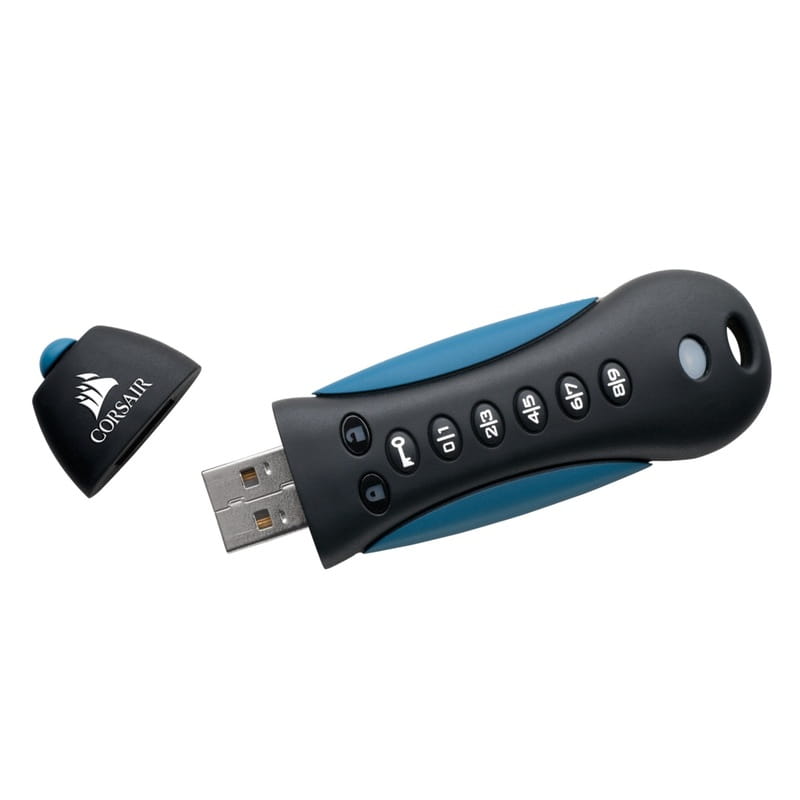 Флеш-накопитель USB3.0 128GB Corsair Flash Padlock 3 with Keypad, Secure 256-bit hardware AES encryption (CMFPLA3B-128GB)