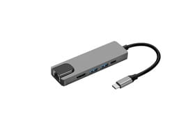 Сетевой адаптер USB-C ProLogix (PR-WUC-103B) 5 in 1 USB3.1 Type C to HDMI+2*USB3.0+USB C PD+Lan