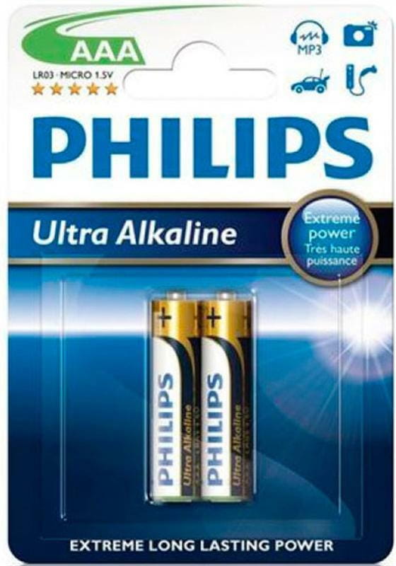 Батарейка Philips Ultra Alkaline AAA/LR03 BL 2 шт