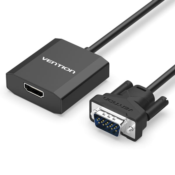 Адаптер Vention VGA - HDMI (M/F), 0.2 м, со звуком и питанием, черный (ACEB0)