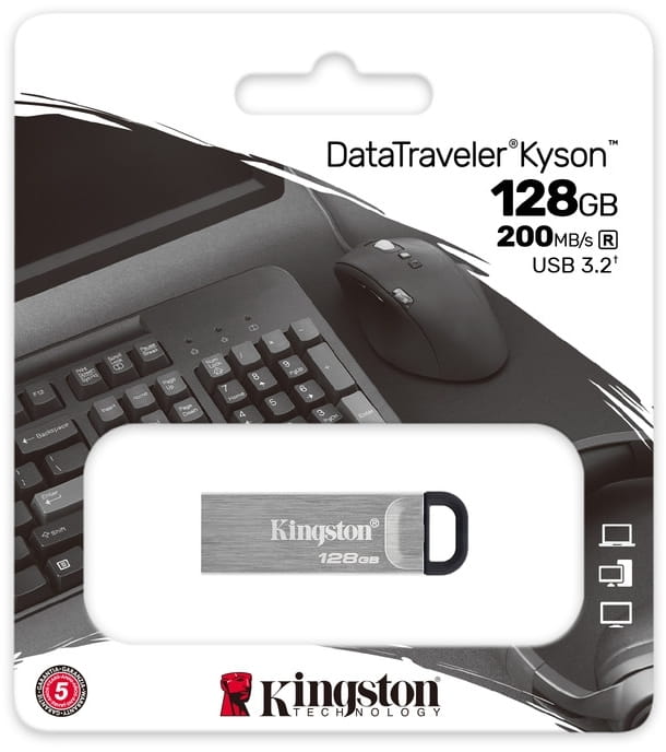 Флеш-накопитель USB3.2 128GB Kingston DataTraveler Kyson Silver/Black (DTKN/128GB)