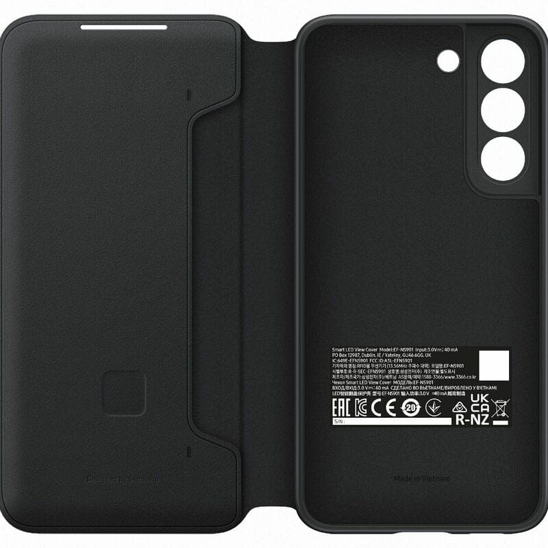 Чeхол-книжка Samsung LED View Cover для Samsung Galaxy S22 SM-S901 Black (EF-NS901PBEGRU)