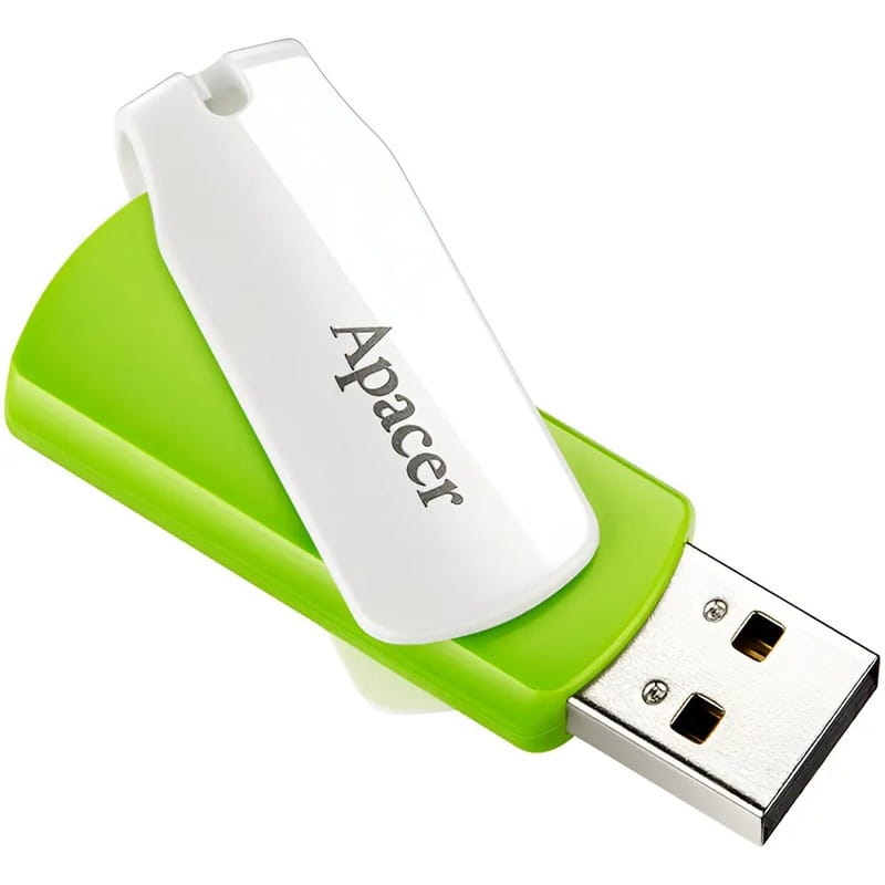 Флеш-накопитель USB 64GB Apacer AH335 White/Green (AP64GAH335G-1)